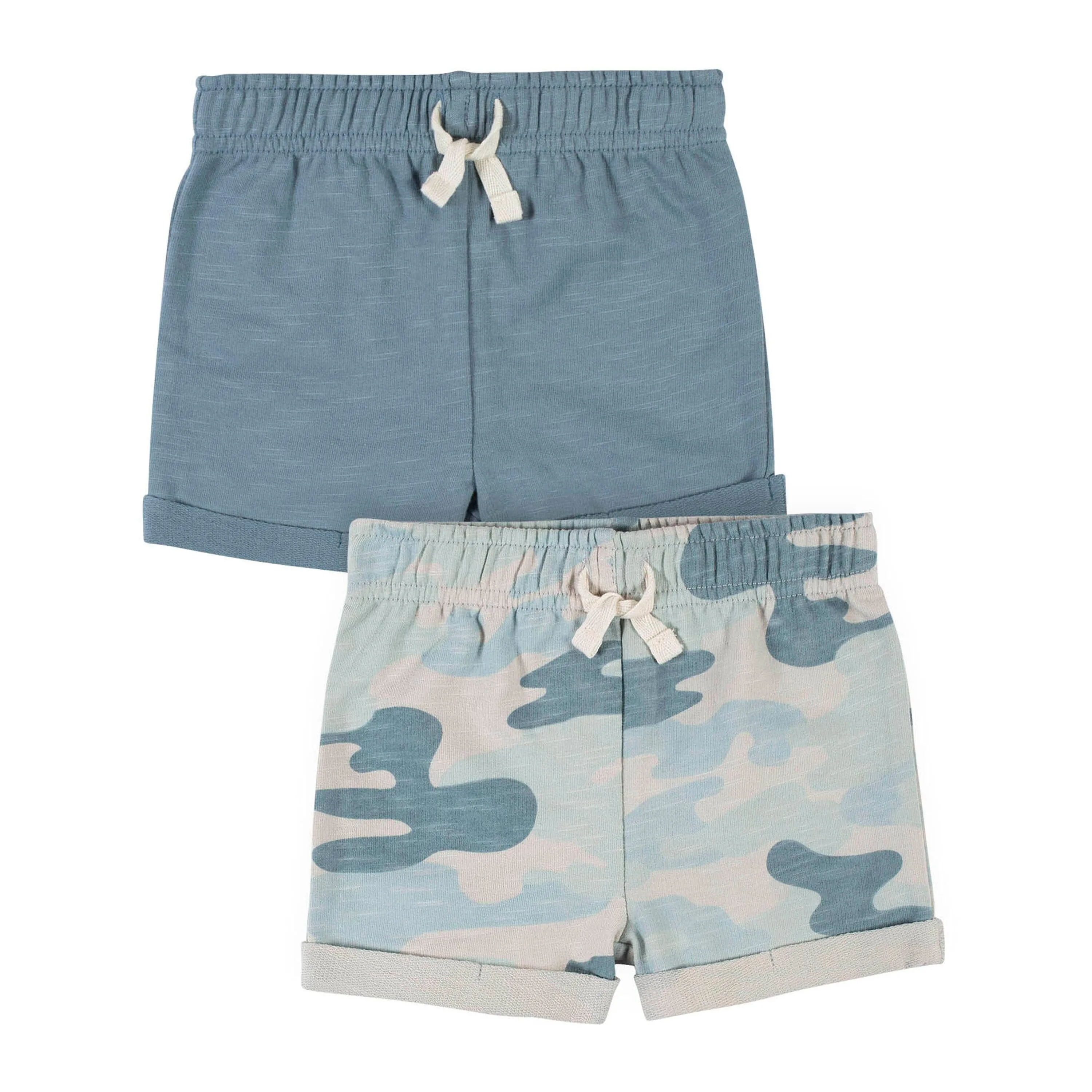 2-Pack Baby Boys Blue Camo Shorts