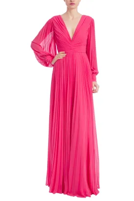 Badgley Mischka Soft Long Deep V-Neck Gown - Wholesale