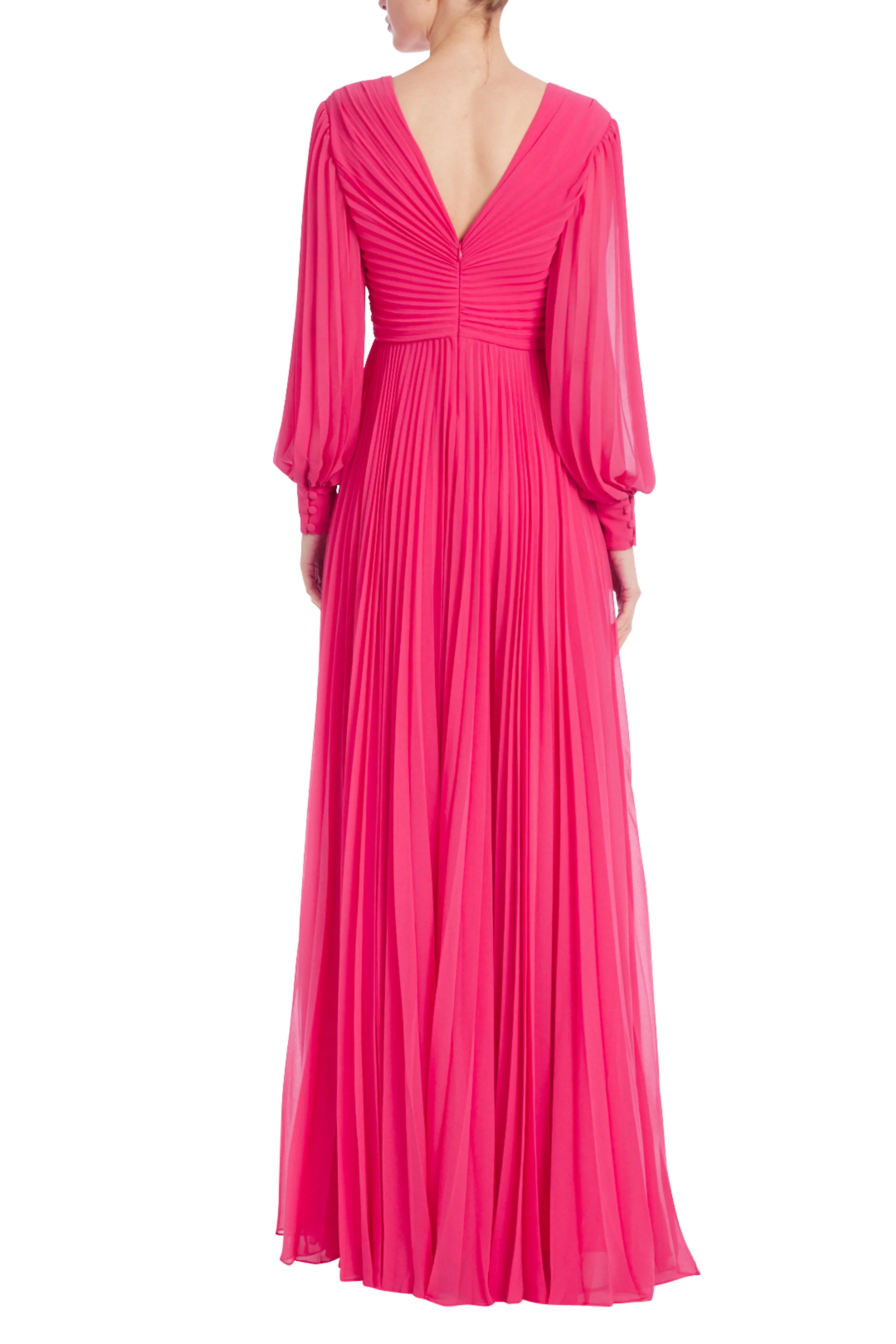 Badgley Mischka Soft Long Deep V-Neck Gown - Wholesale