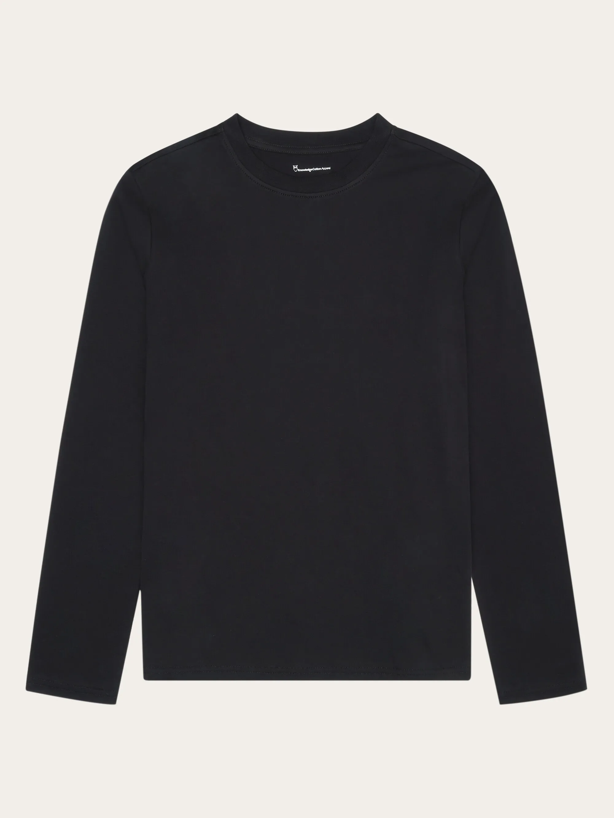 Basic pima cotton long sleeve t-shirt - GOTS/Vegan - Black Jet