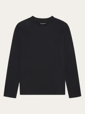 Basic pima cotton long sleeve t-shirt - GOTS/Vegan - Black Jet