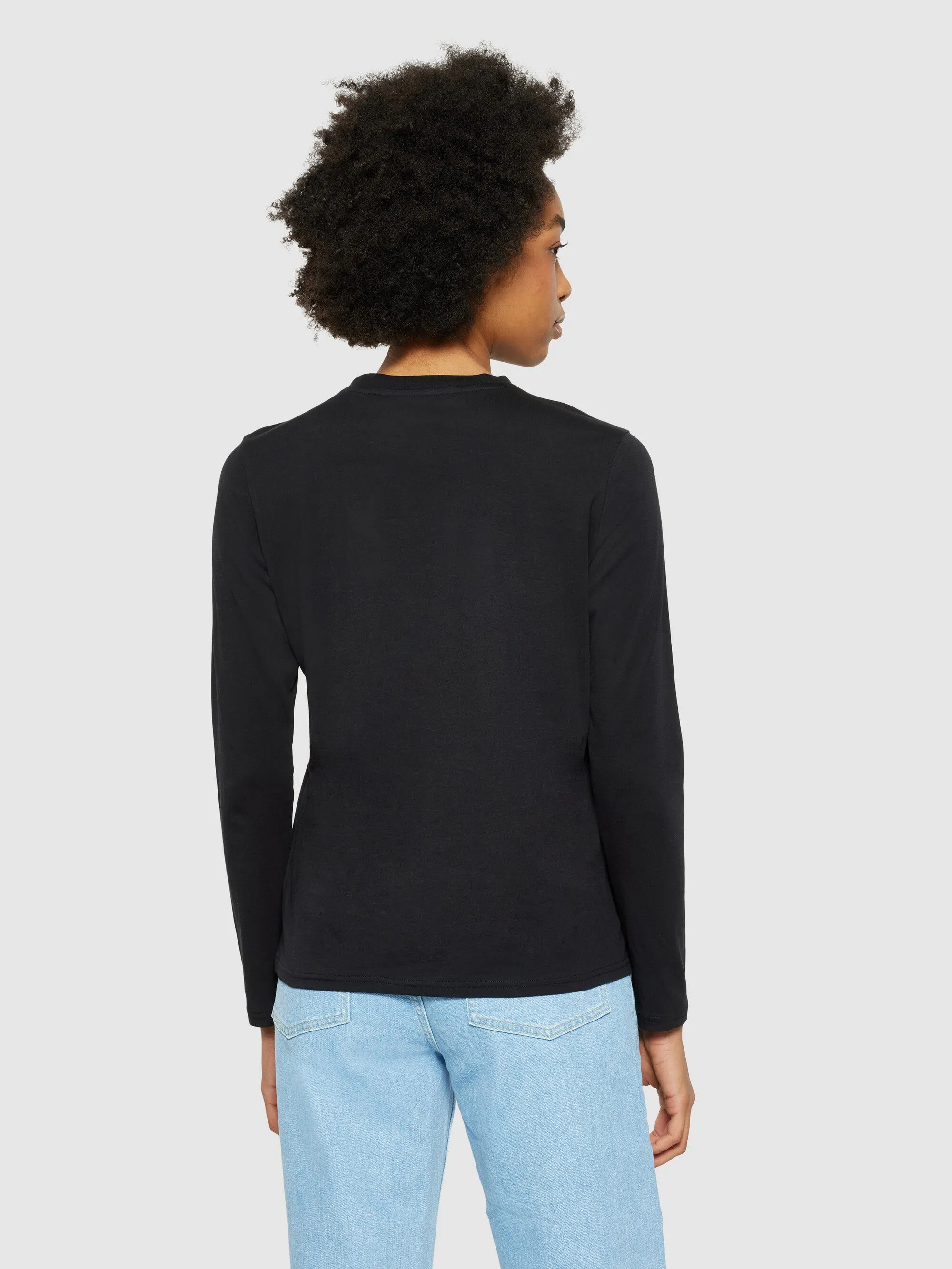 Basic pima cotton long sleeve t-shirt - GOTS/Vegan - Black Jet