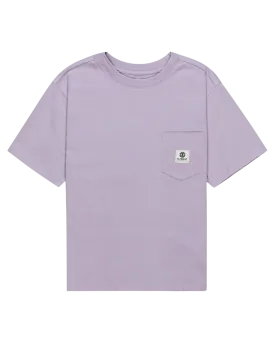 Basic Pocket Label T-Shirt in Lavender Grey