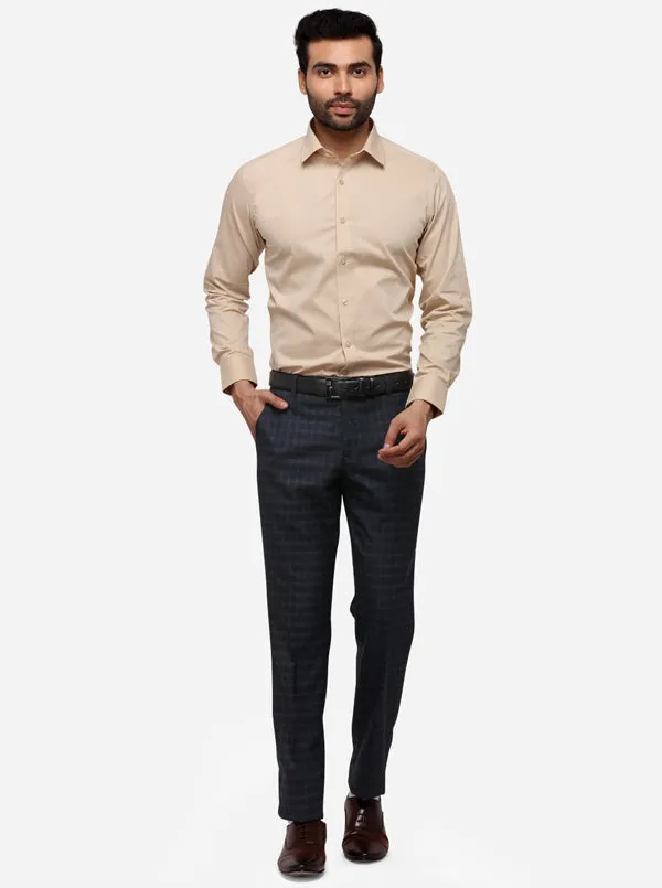 Beige Solid Slim Fit Formal Shirt | Greenfibre