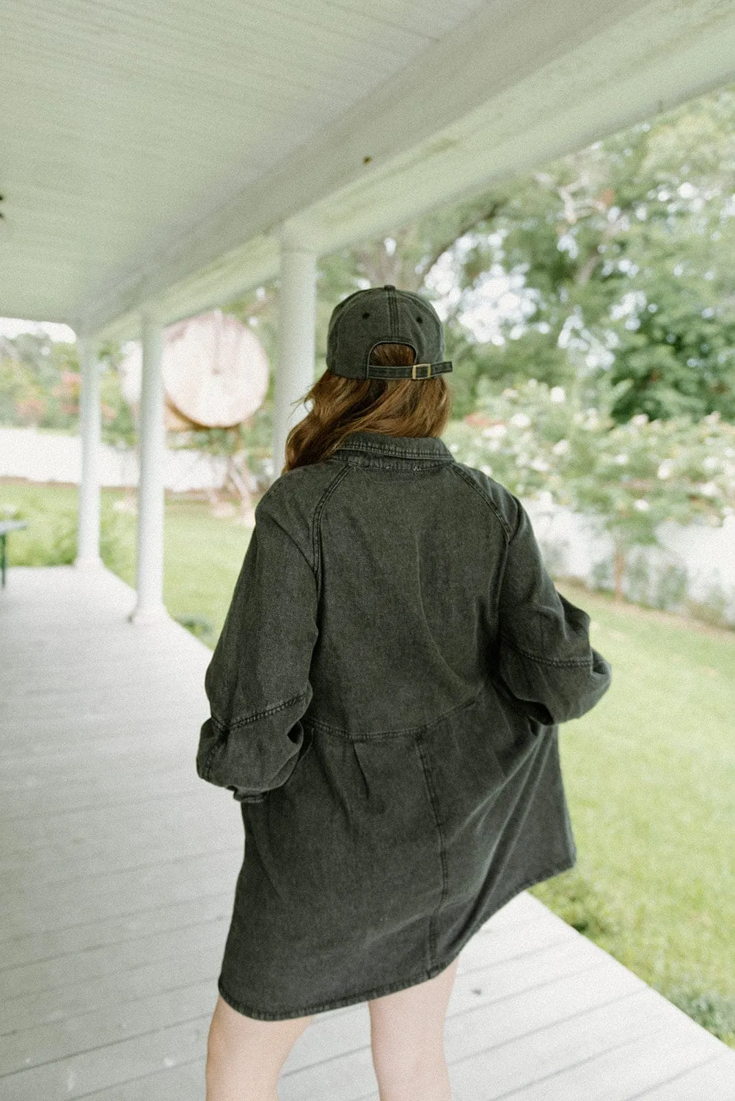 Black Button Down Denim Dress