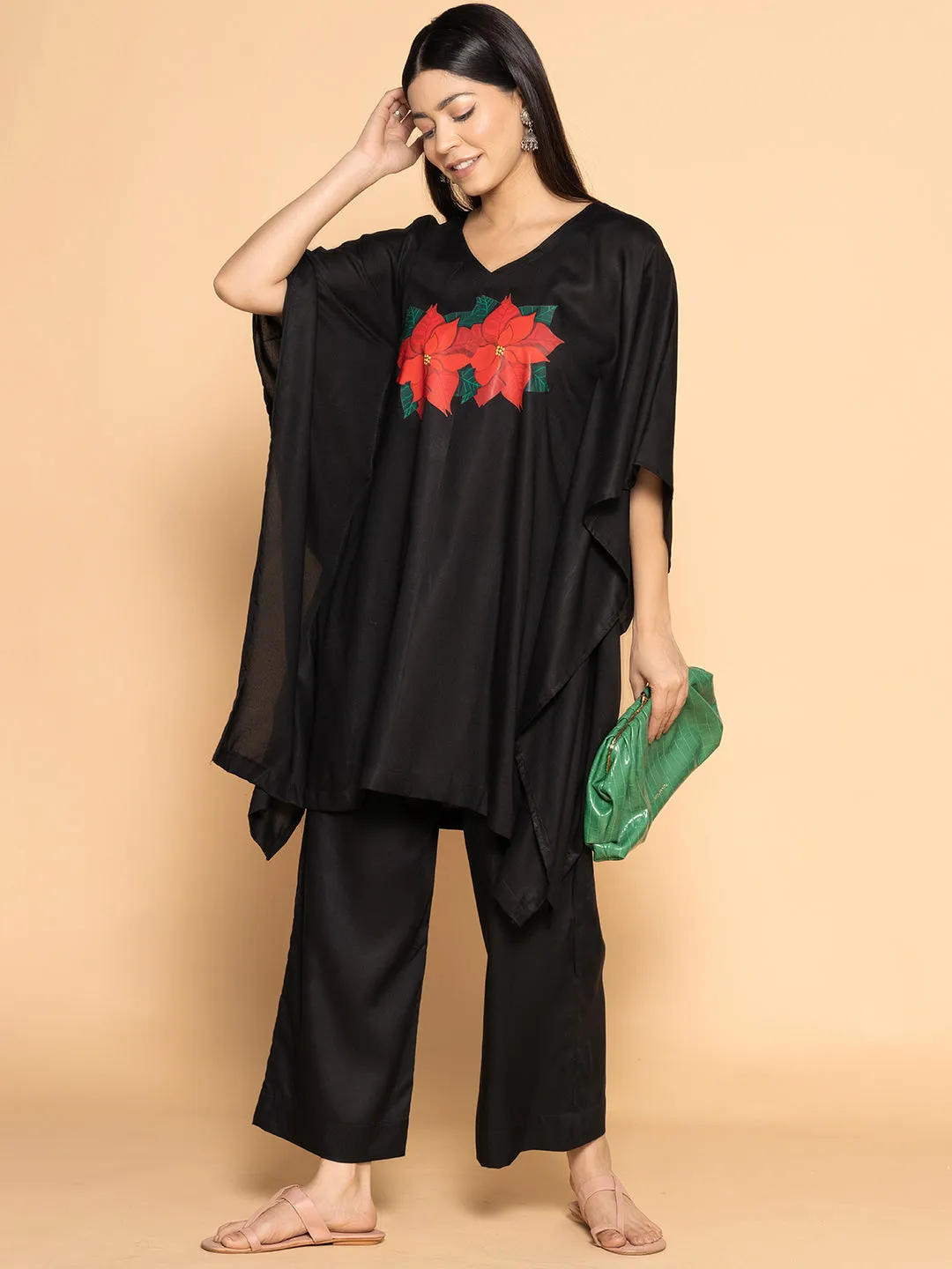 Black Rayon Kaftan - Setia