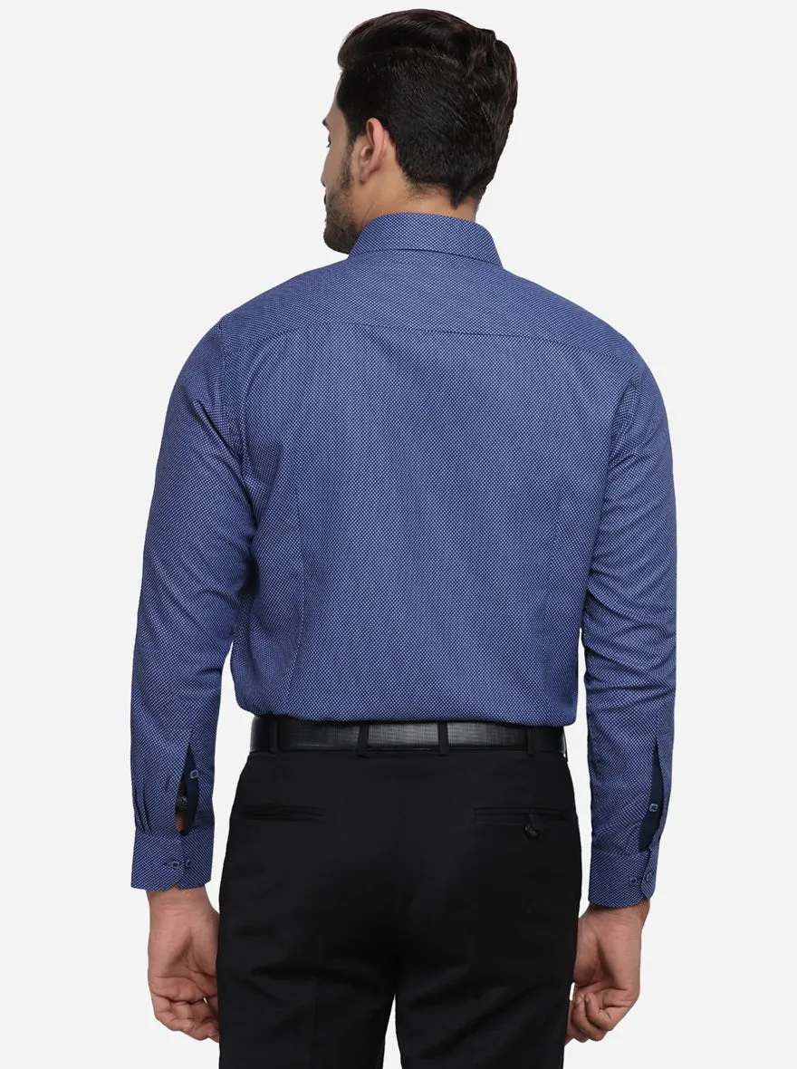 Blue Dobby Slim Fit Party wear Shirt | Greenfibre