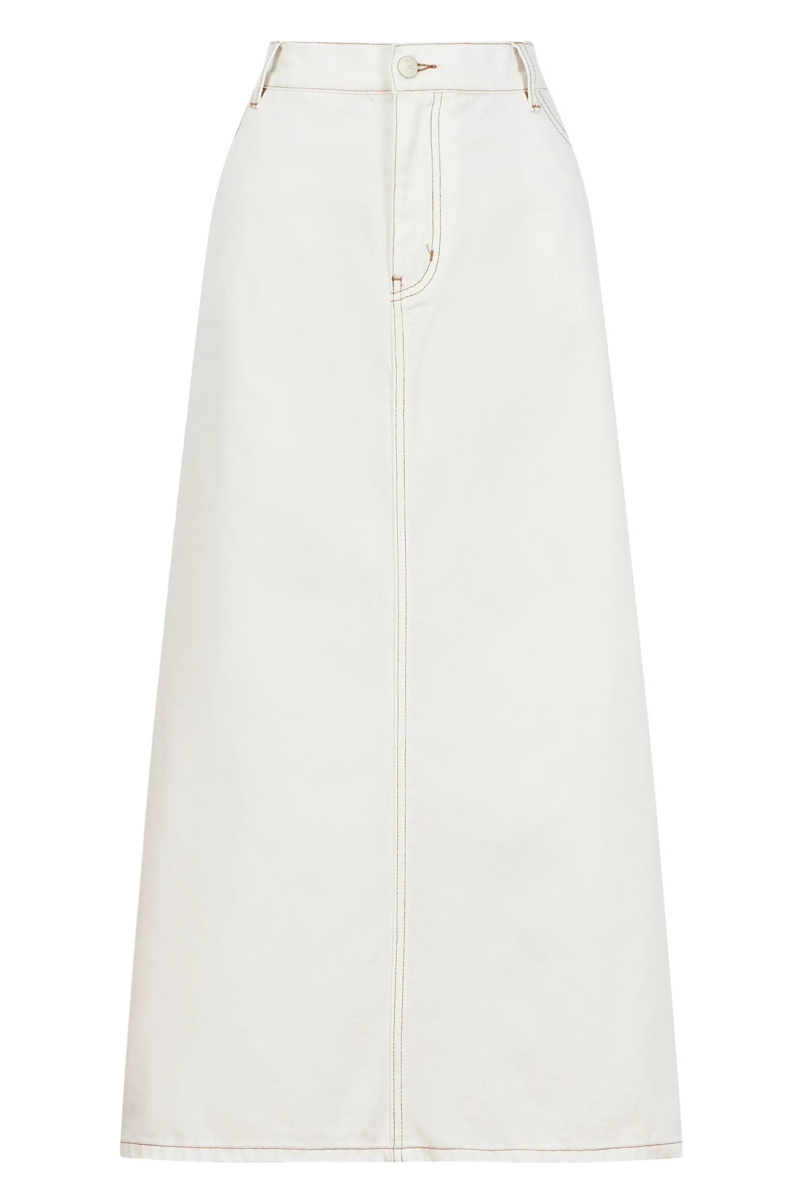 Dalton Denim Skirt - White