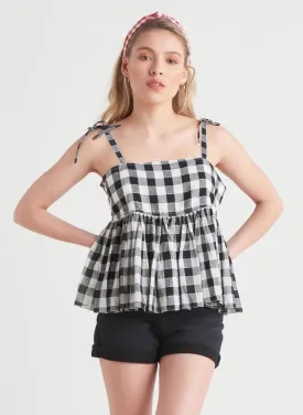 Dex Gingham Peplum Top