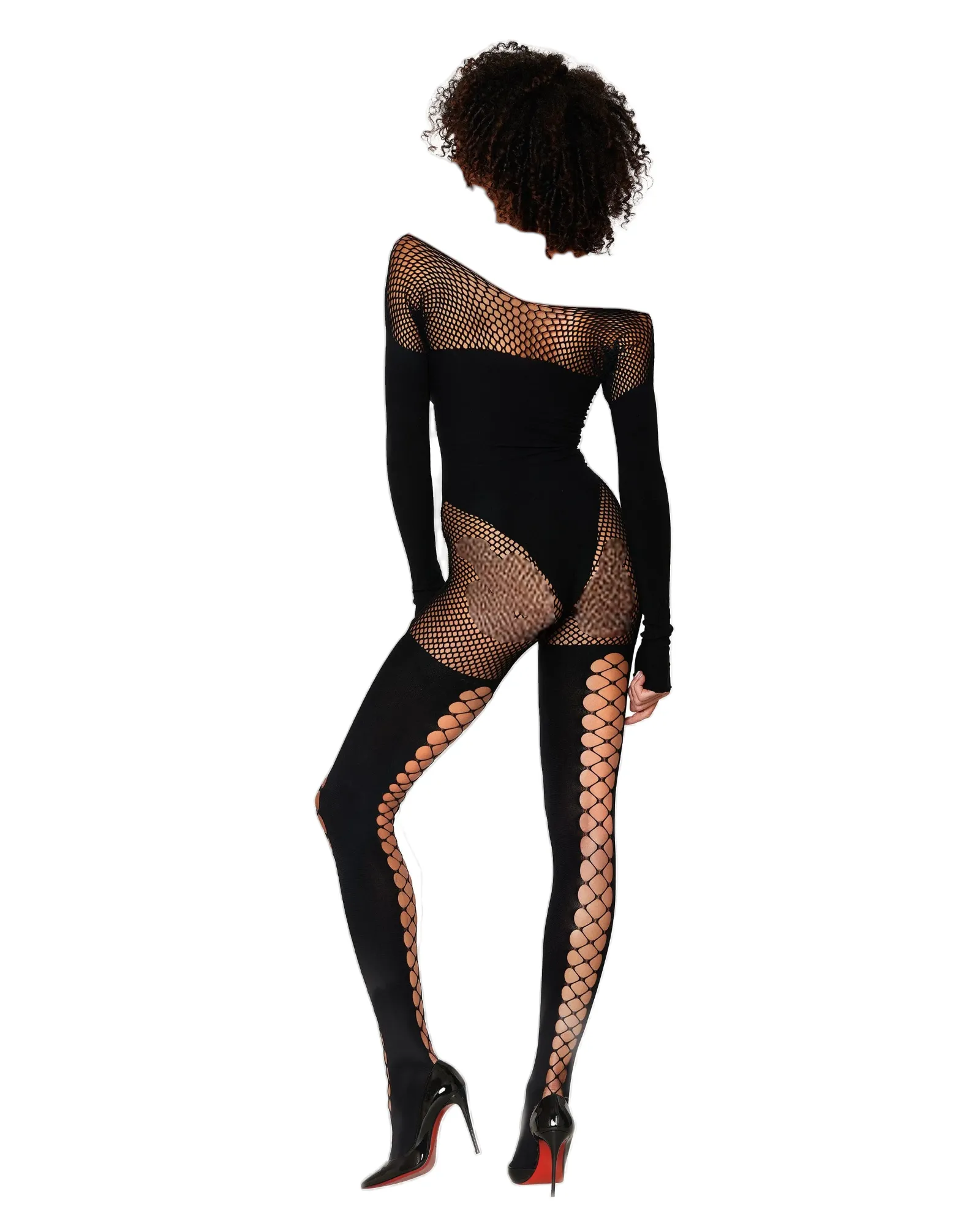 Dreamgirl Fishnet Teddy Bodystocking Black One Size