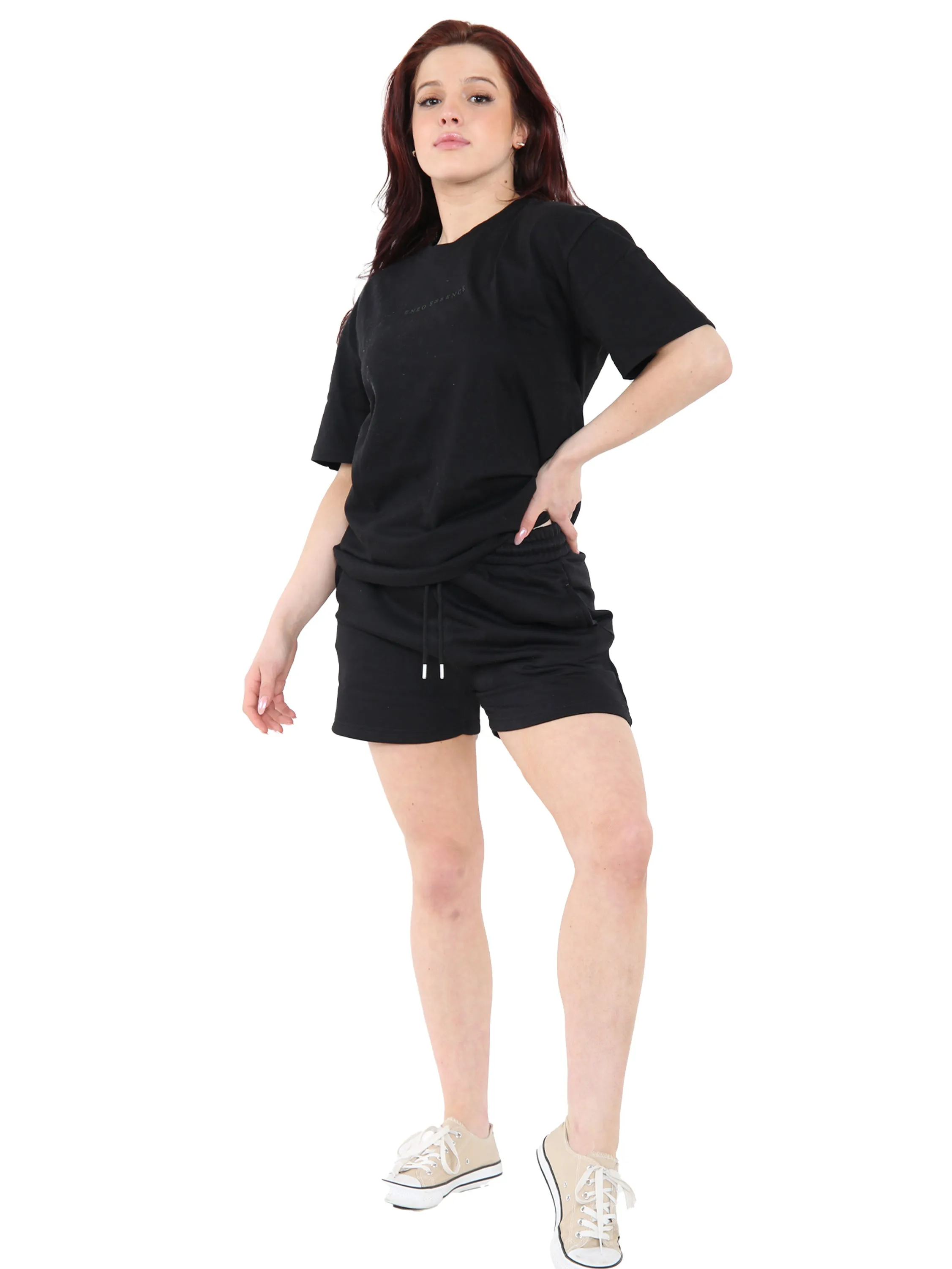 Enzo | Womens Oversized T-Shirt Tracksuit With Shorts