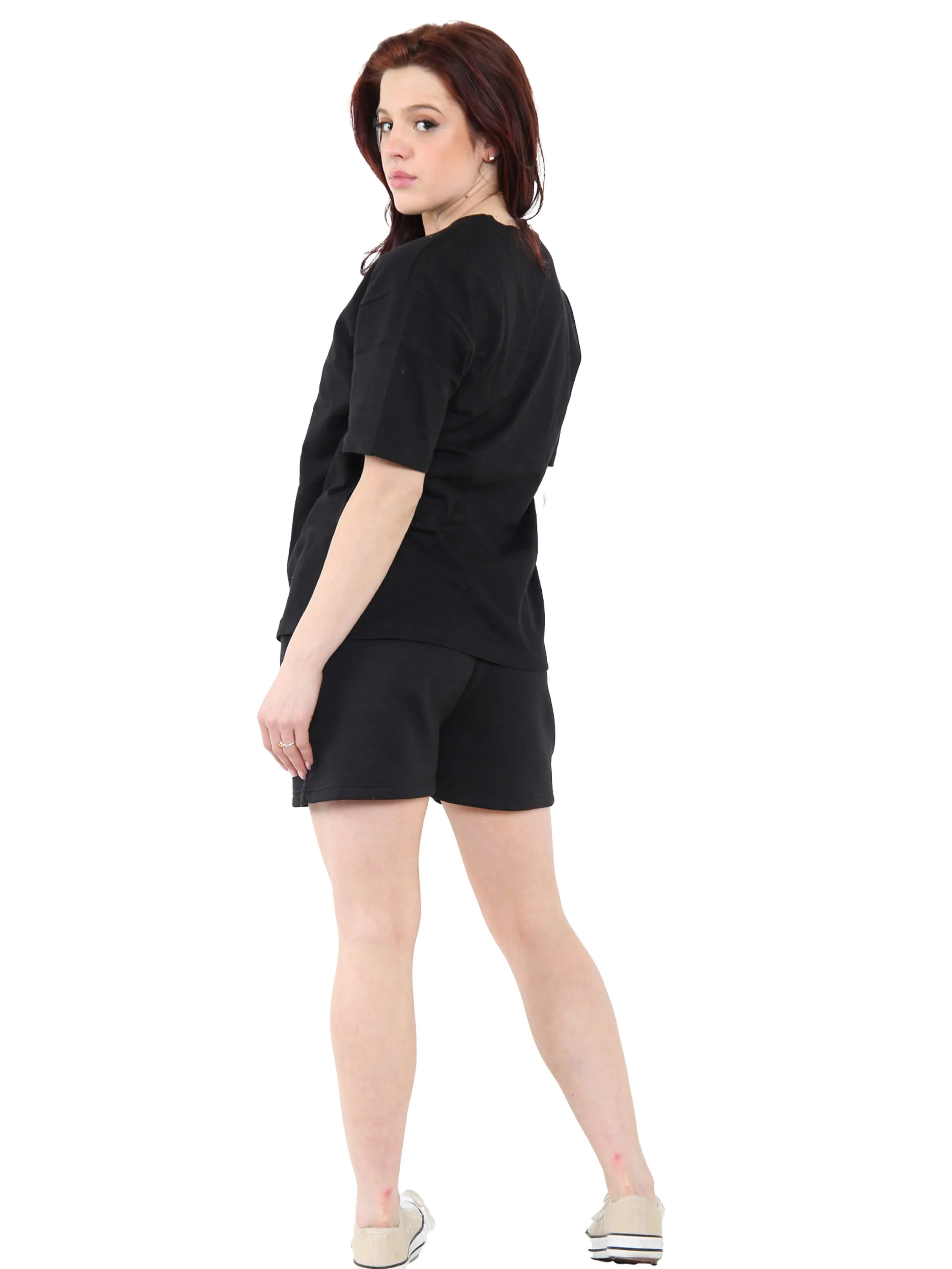 Enzo | Womens Oversized T-Shirt Tracksuit With Shorts