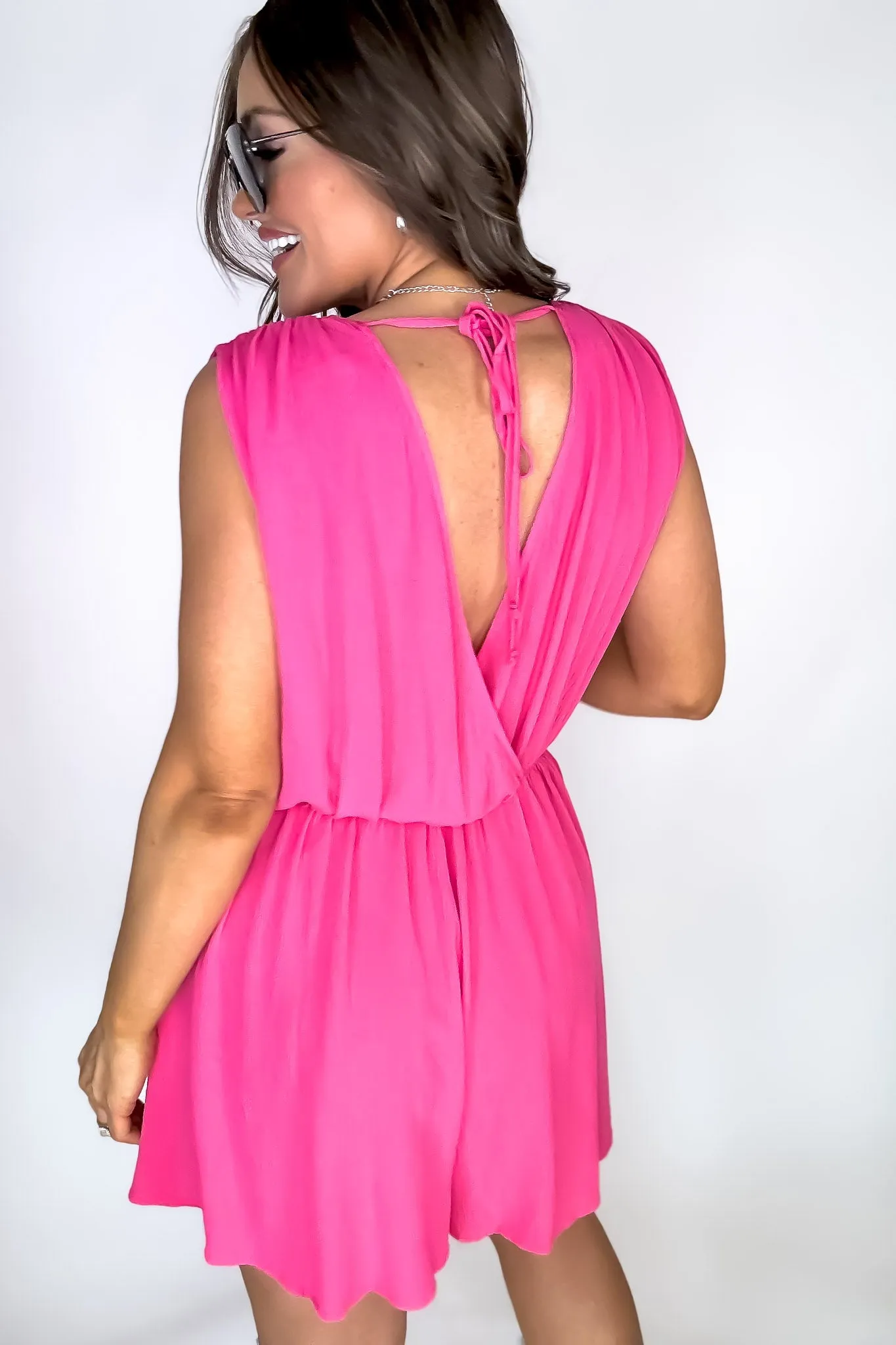 Finding My Place Fuchsia Surplice Romper