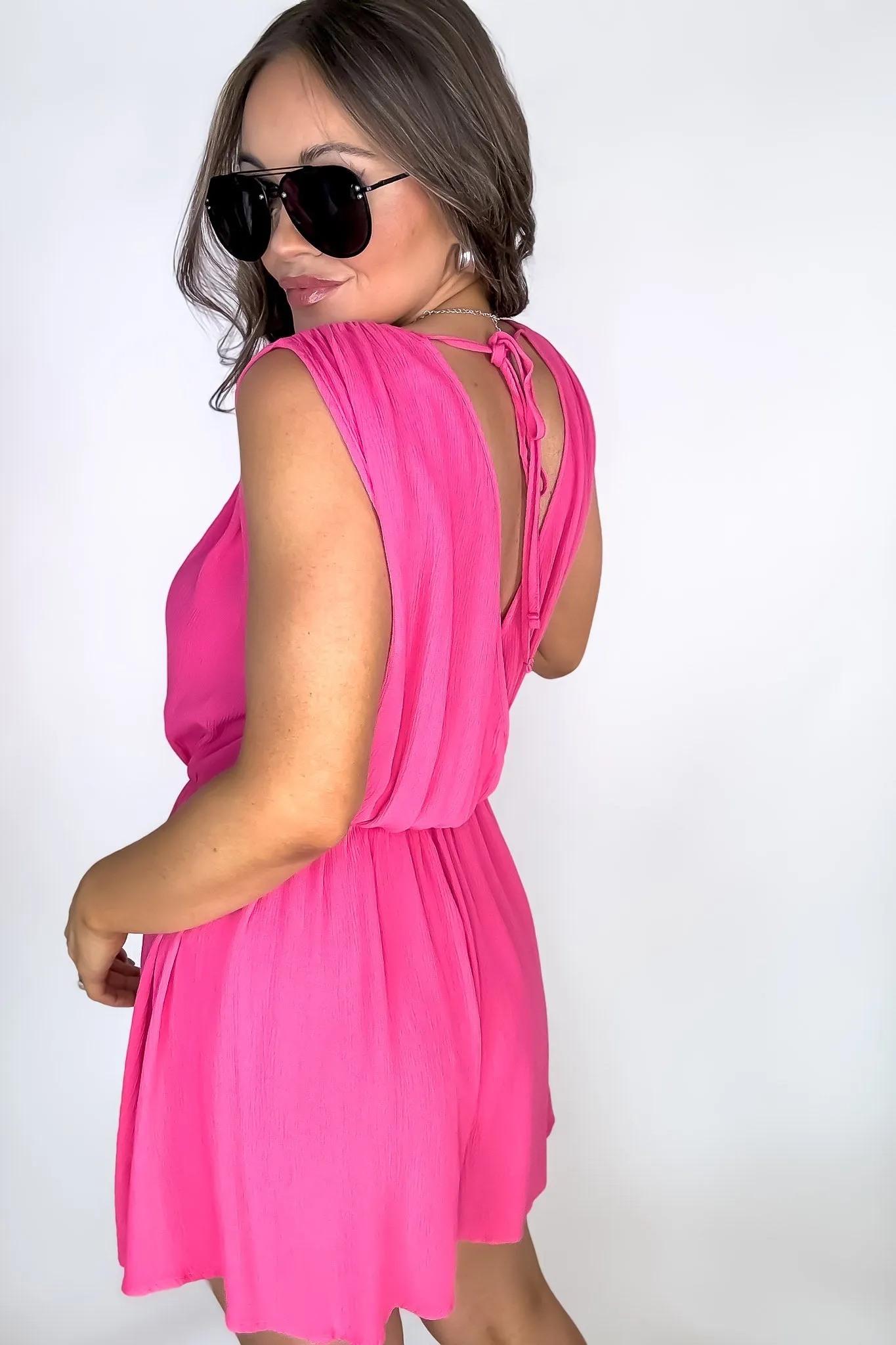 Finding My Place Fuchsia Surplice Romper