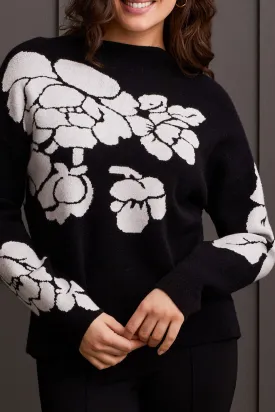 Floral Funnel Neck Sweater