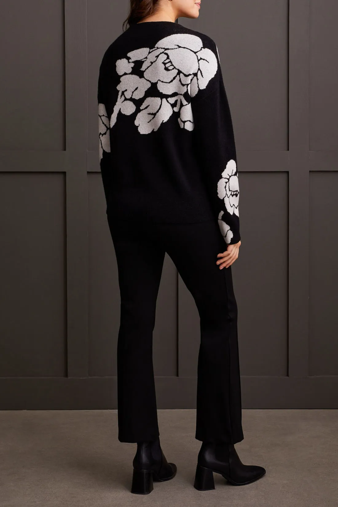 Floral Funnel Neck Sweater