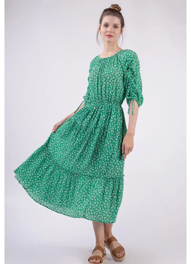 Floral Printed Dress in Green by Very J