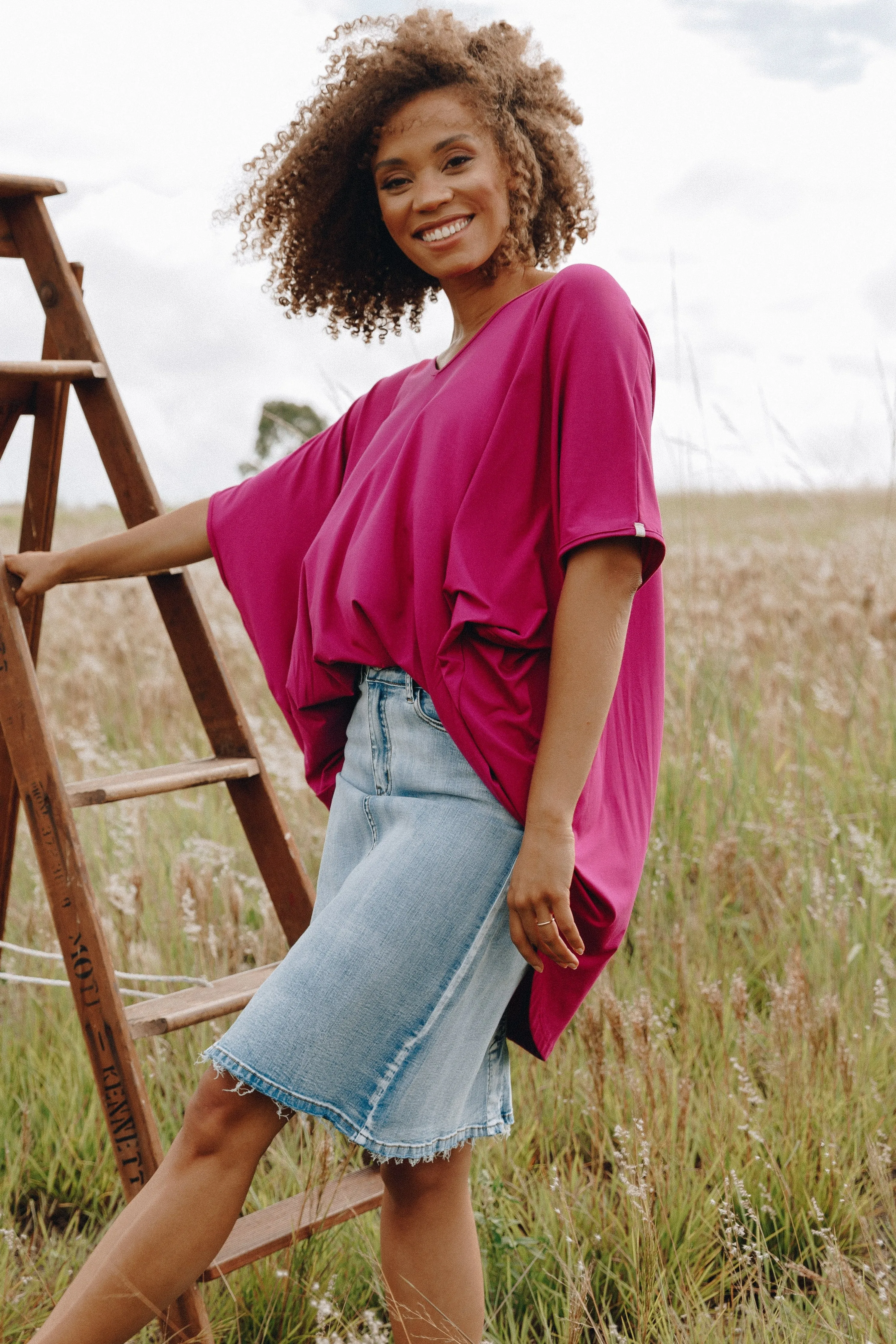 Frayed Denim Skirt | Light Denim