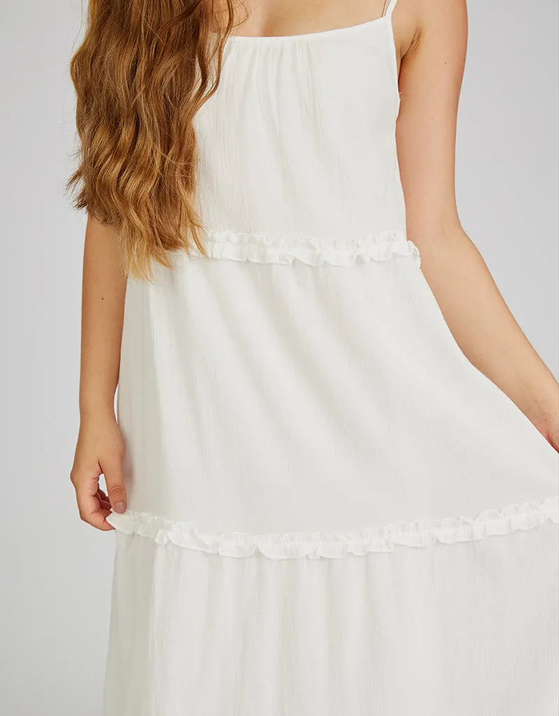 Halter Neck Linen Frill Dress