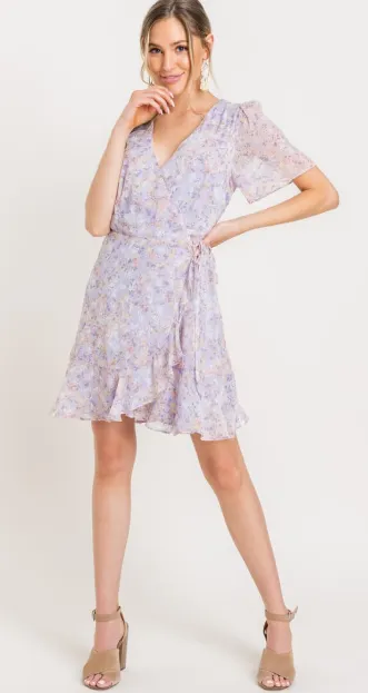 Isabella Lilac Wrap Dress