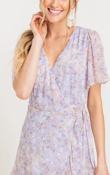 Isabella Lilac Wrap Dress