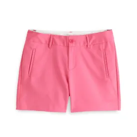 J. Peterman Women's Casual Classic Fit Mid-Rise Preppy Shorts in Pink with 5" Inseam