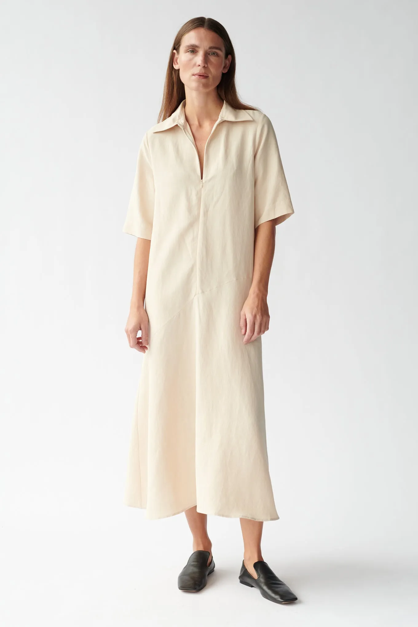 JODY DRESS - CREME - SILK/LINEN