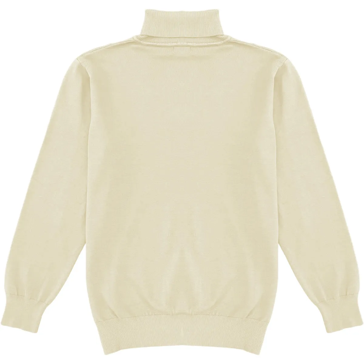 Light Cream Mens Long Sleeve Knit Turtleneck Sweater