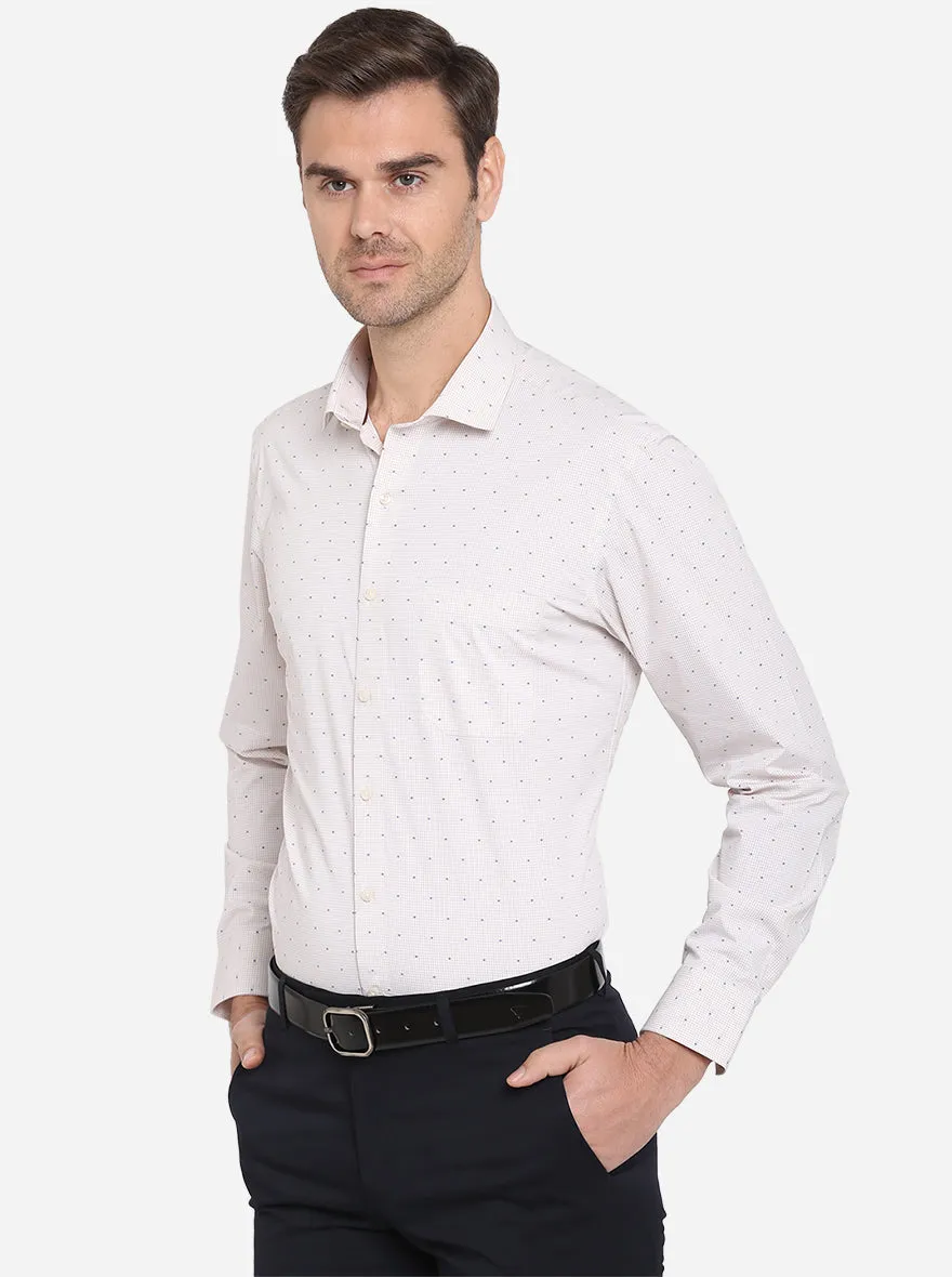 Light Pink Checked Regular Fit Formal Shirt | Greenfibre