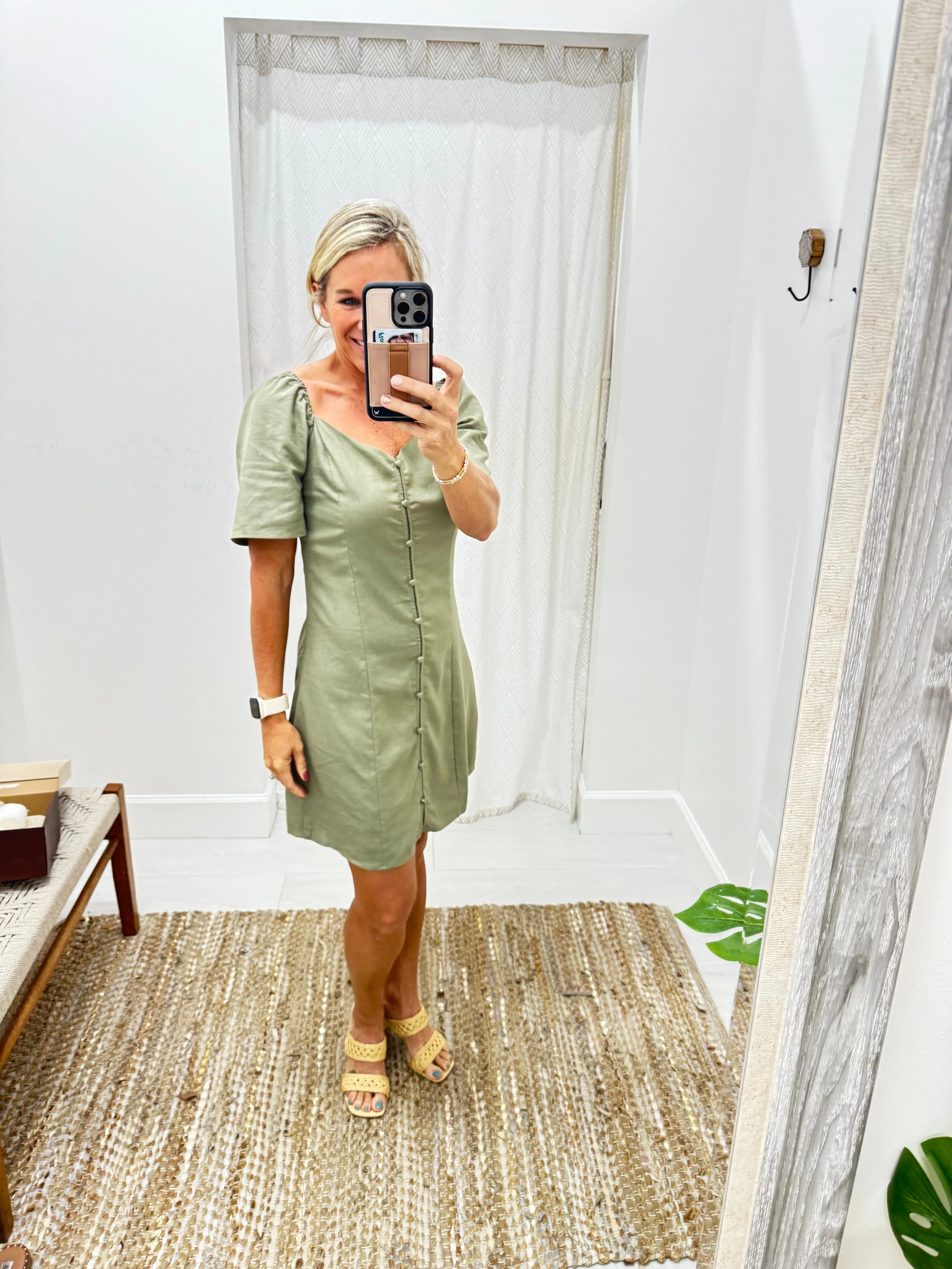 Linen Bell Sleeve Dress