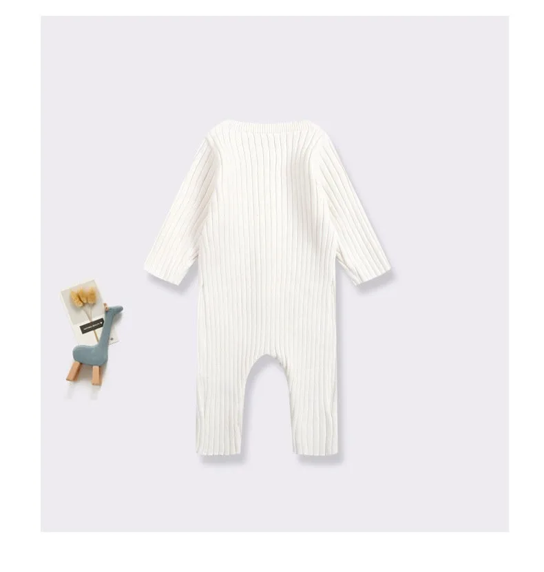 Long Sleeve Knitted Cotton Romper