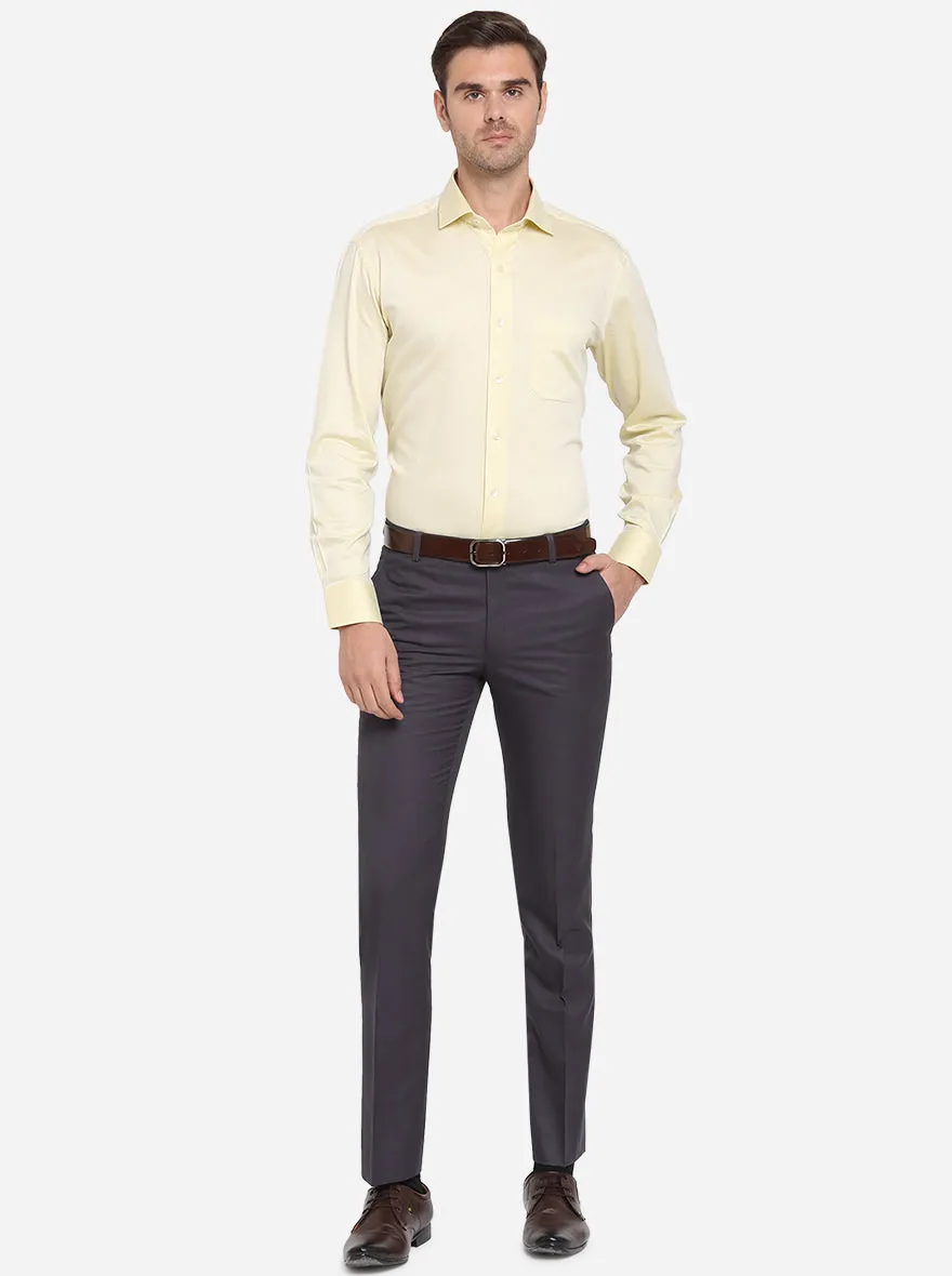 Mellow Yellow Dobby Slim Fit Formal Shirt | Metal