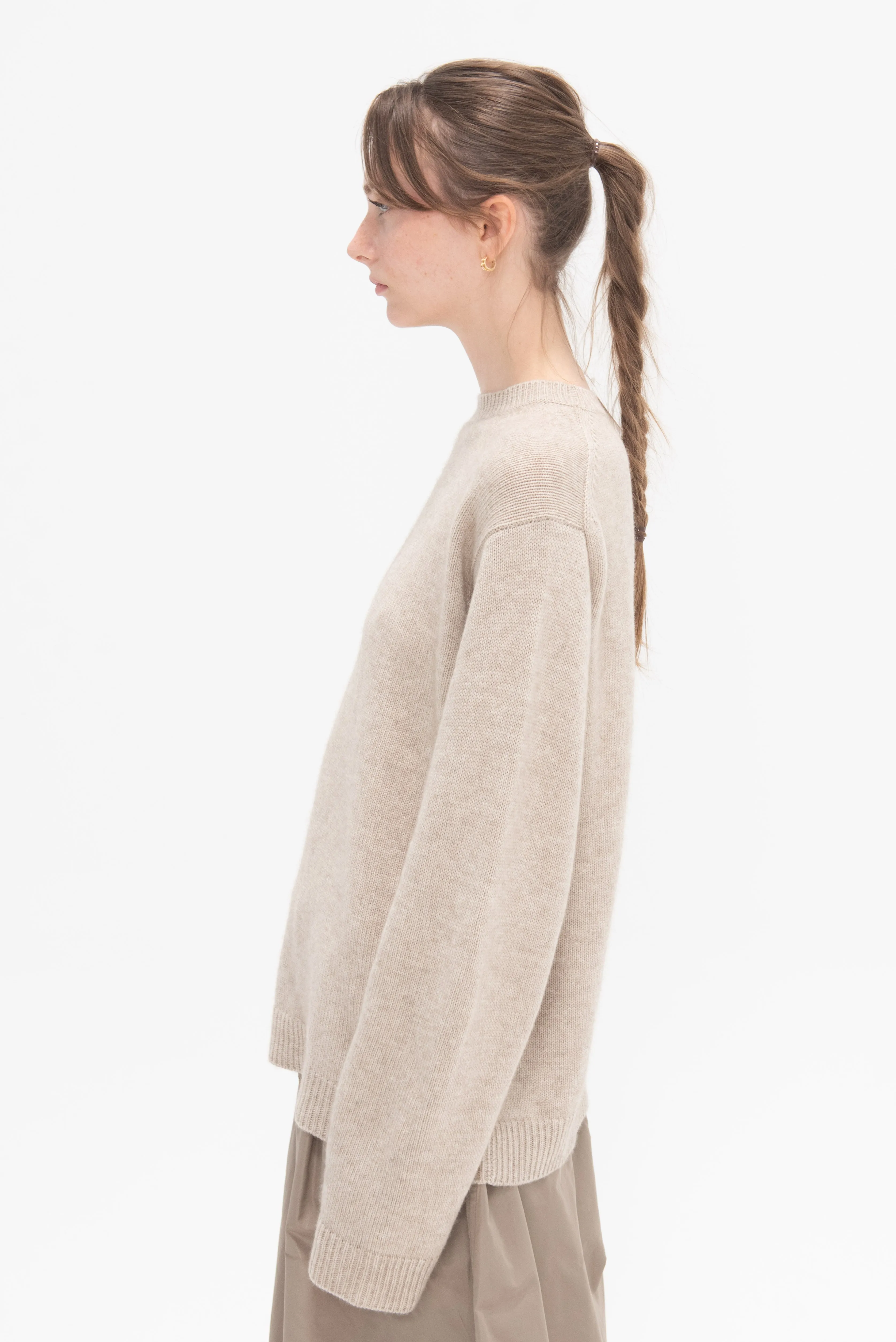 Moody Cashmere Sweater, Oatmeal