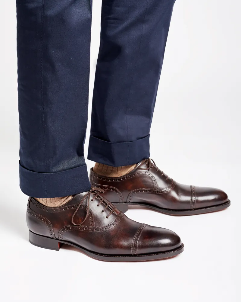 Museum Brown Brogue Oxford Shoe