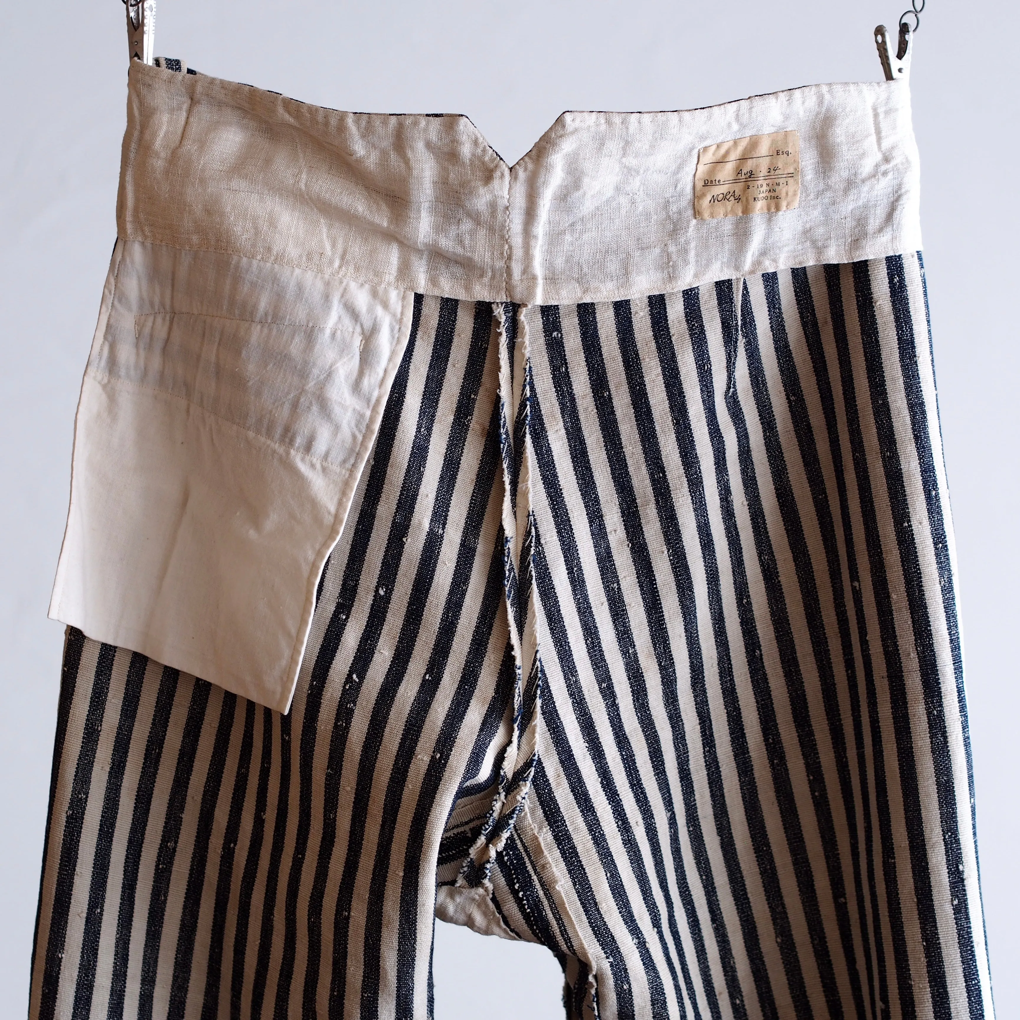 NORA WORK PANTS~japan old cotton stripe~