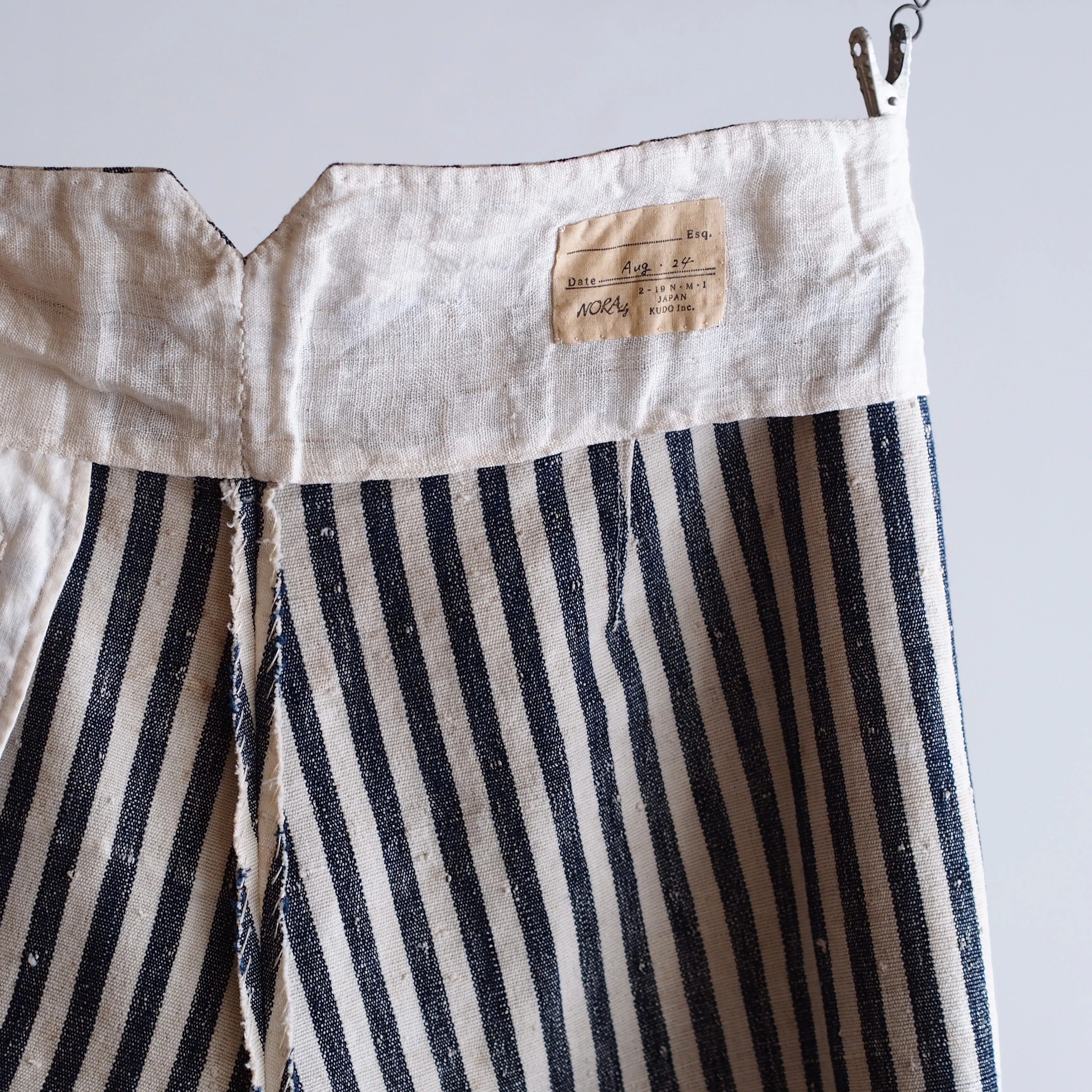 NORA WORK PANTS~japan old cotton stripe~