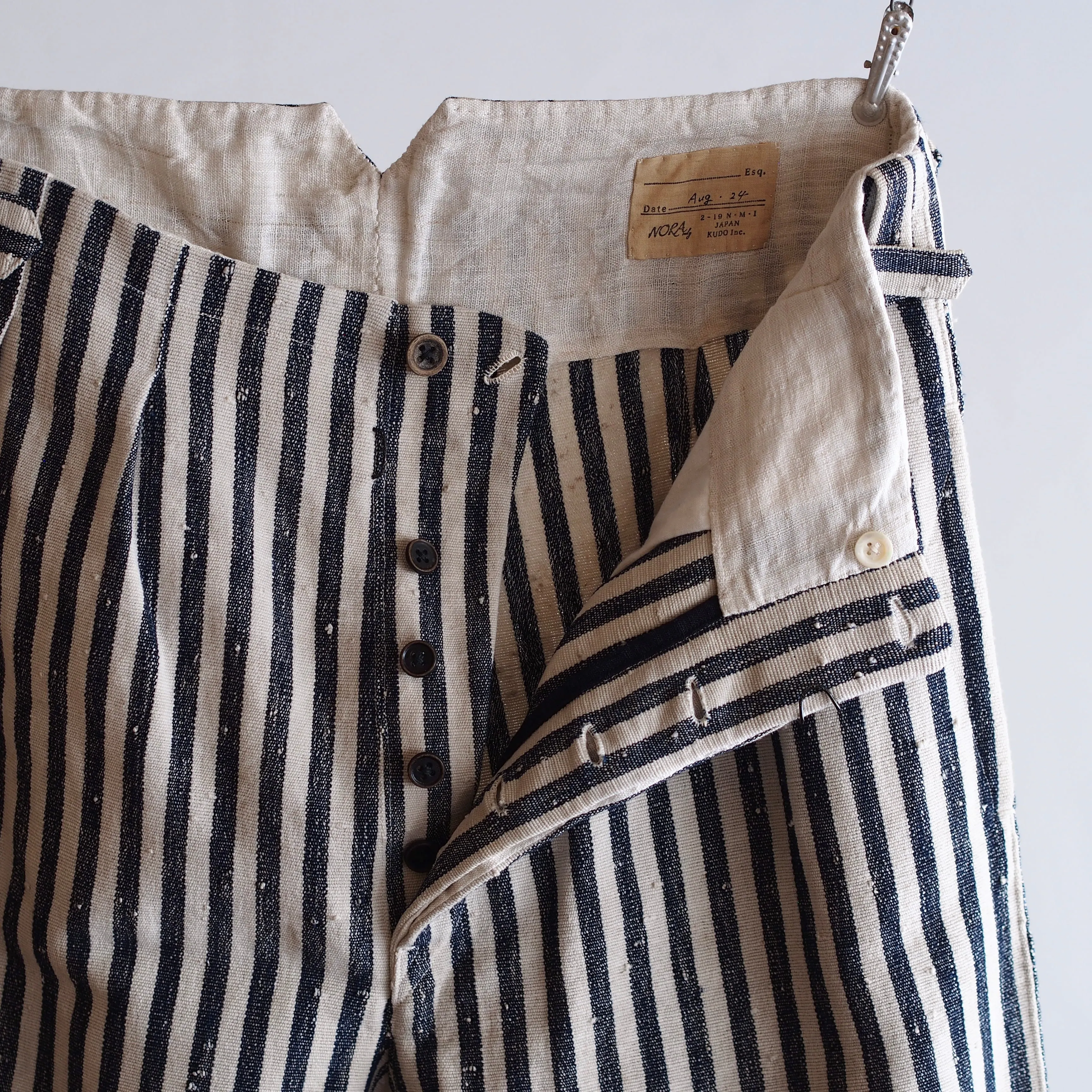 NORA WORK PANTS~japan old cotton stripe~