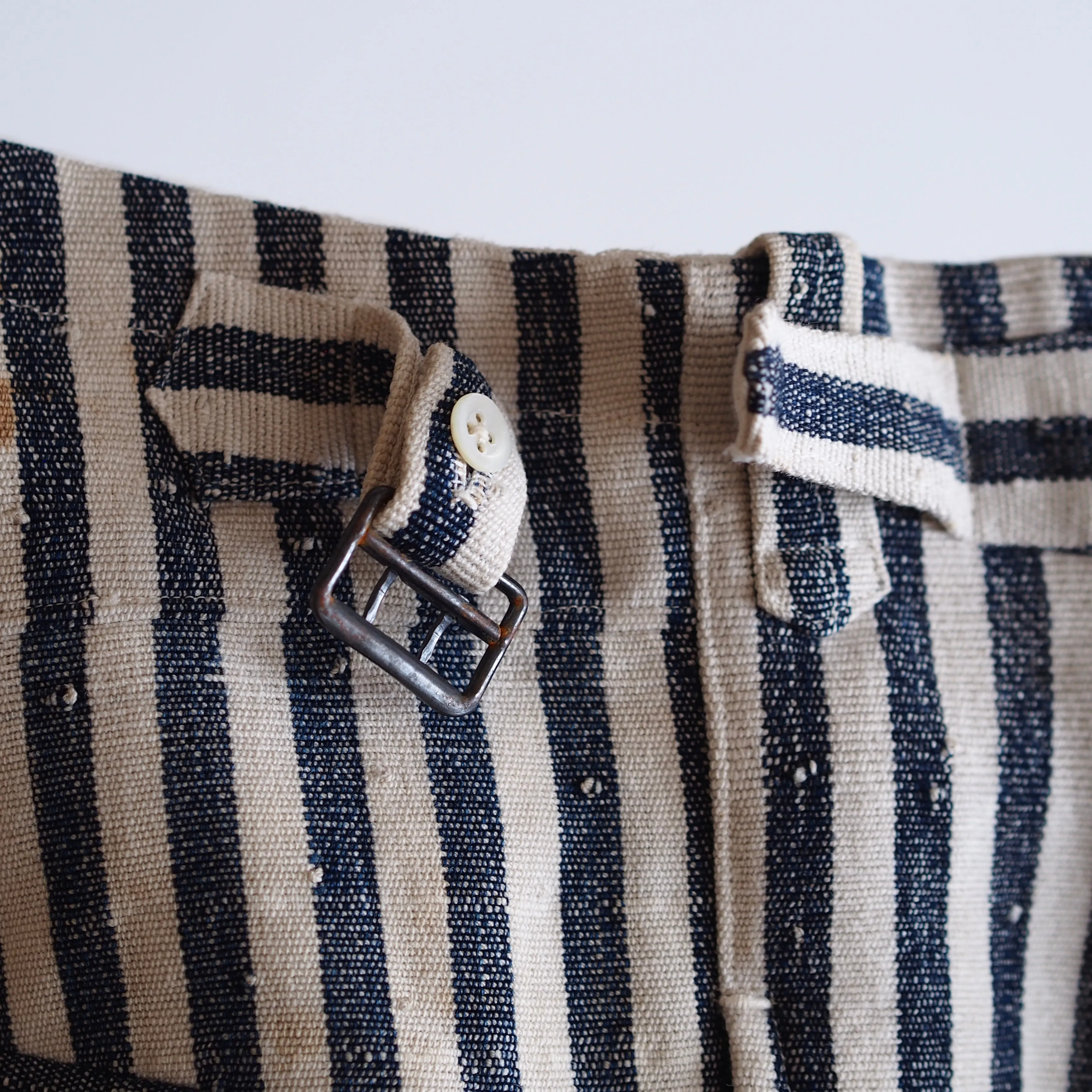 NORA WORK PANTS~japan old cotton stripe~