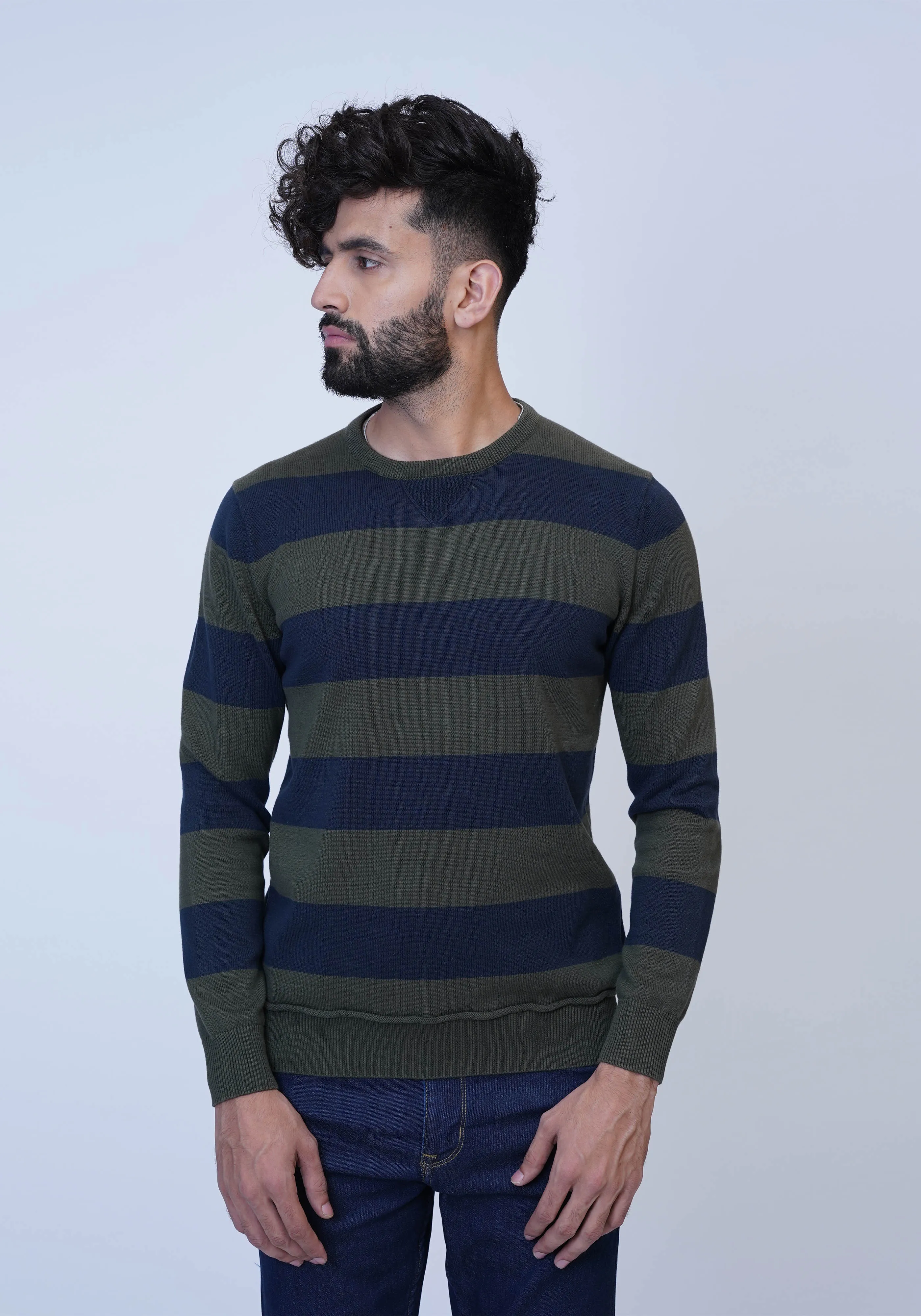 Olive Stripe Sweater