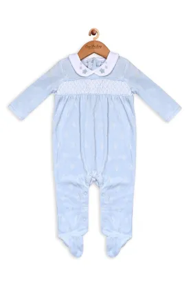 One Friday Baby Girls Blue Peter Pan Collar Romper