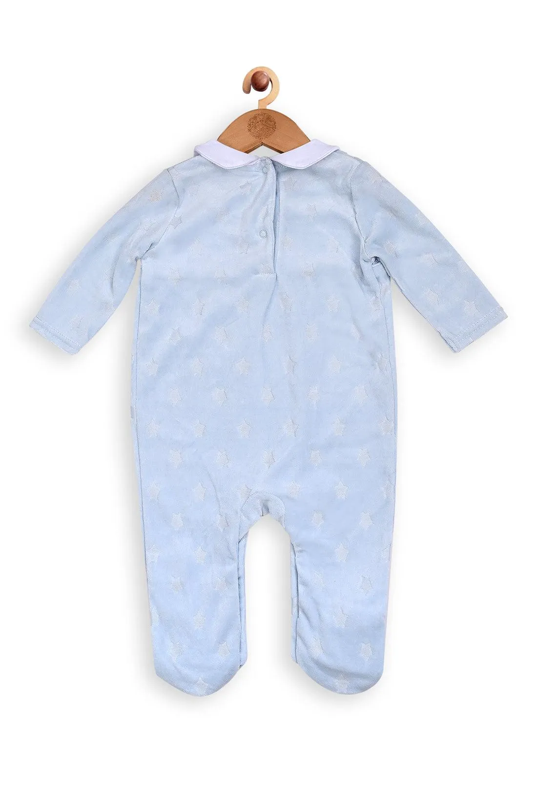 One Friday Baby Girls Blue Peter Pan Collar Romper