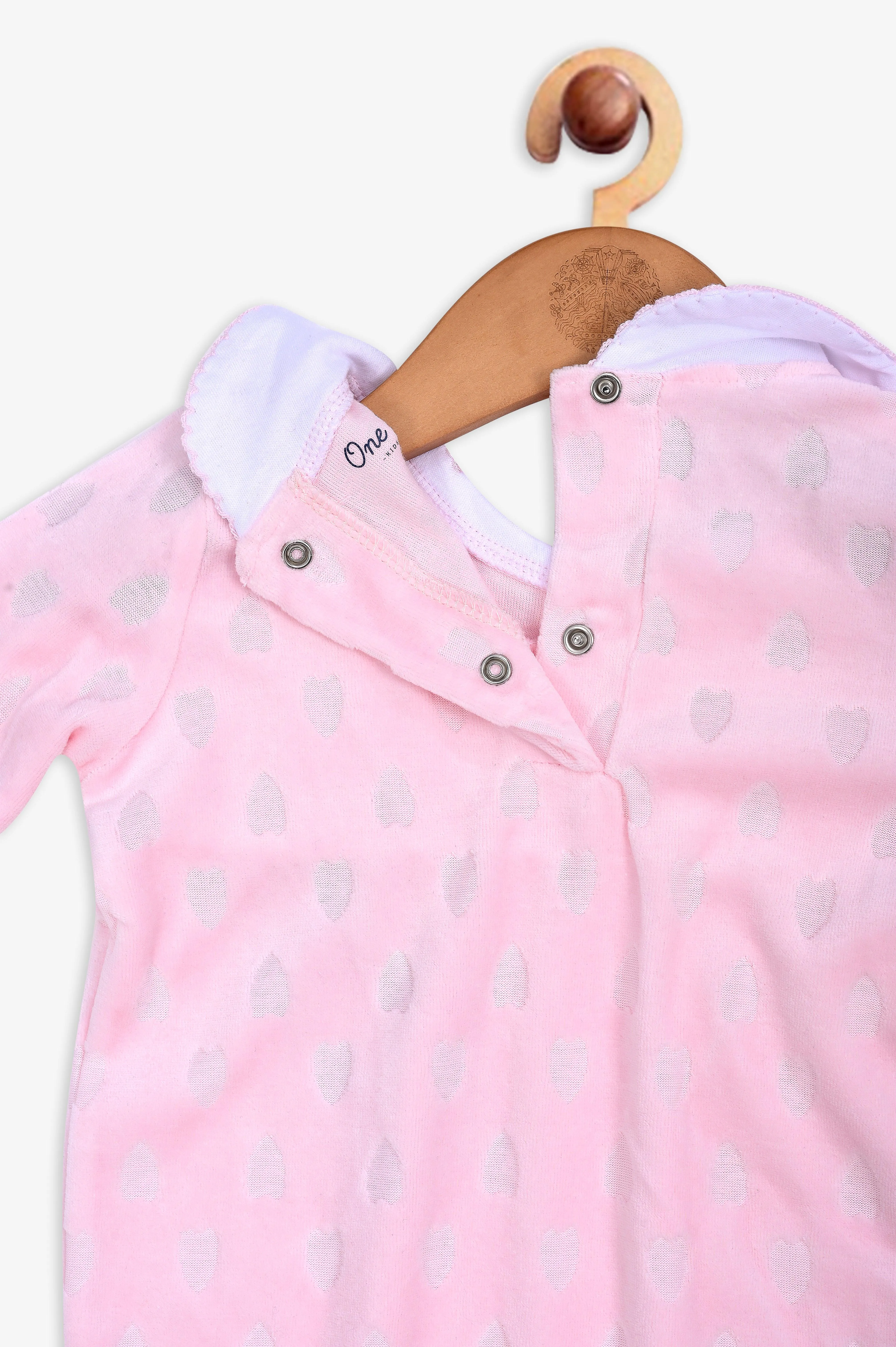 One Friday Baby Girls Pink Peter Pan Collar Romper