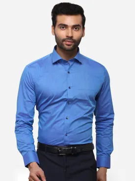 Palace Blue Solid Slim Fit Formal Shirt | Greenfibre