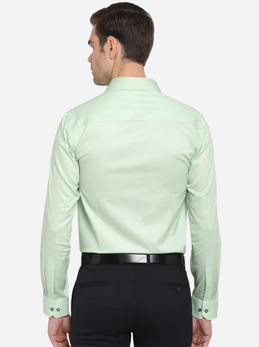 Pastel Green Printed Slim Fit Party Wear Shirt | JB Studio