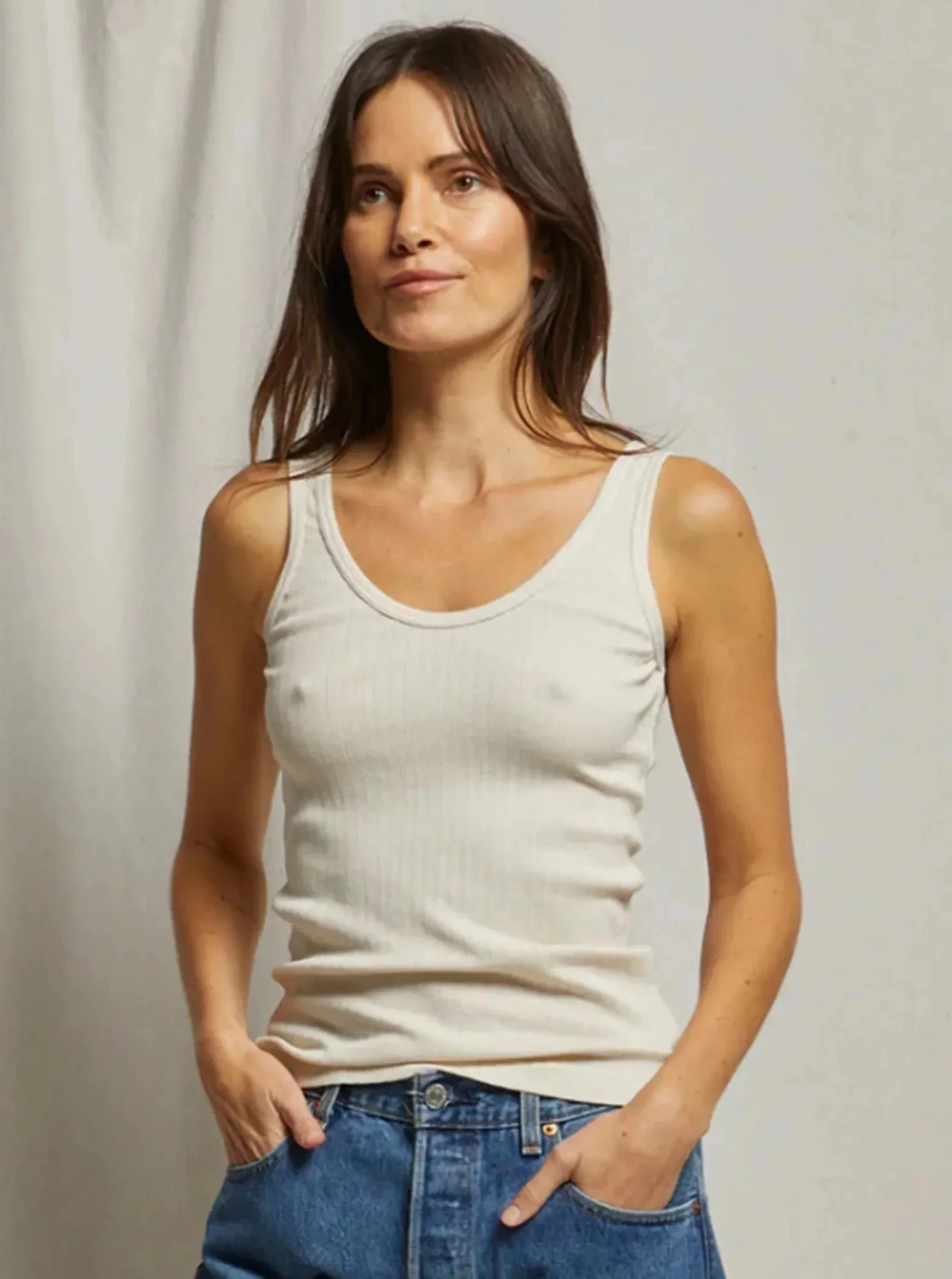 Perfect White Tee Ella Variegated Rib Tank