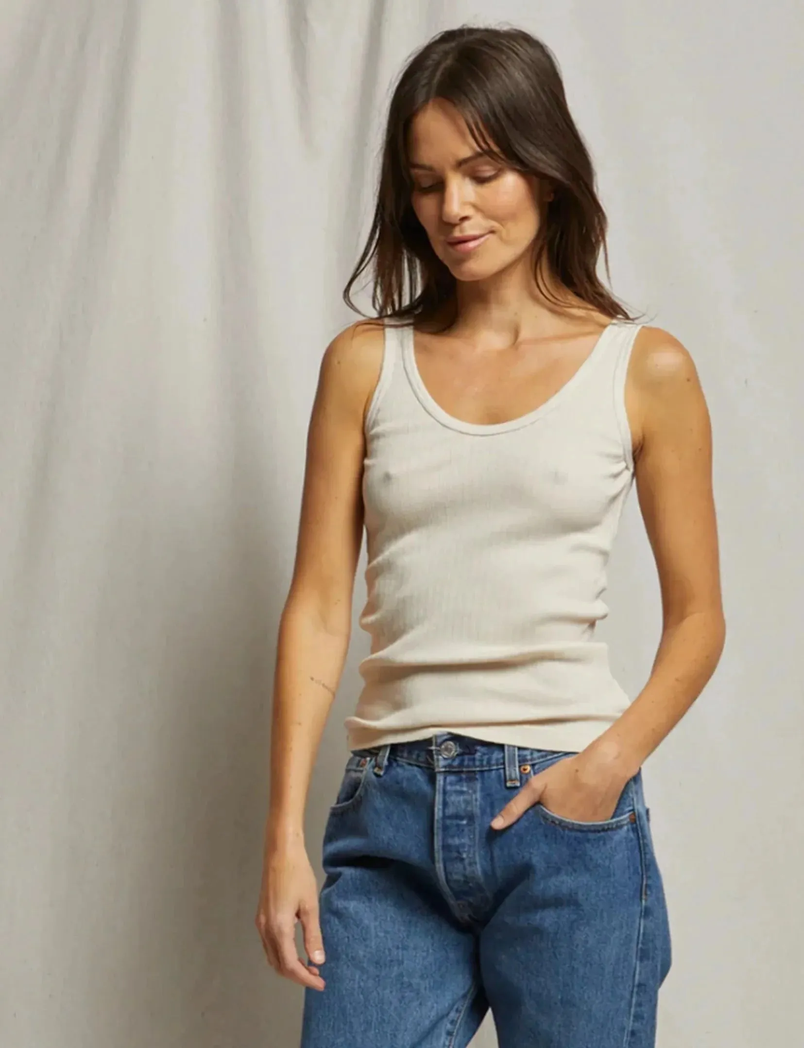 Perfect White Tee Ella Variegated Rib Tank