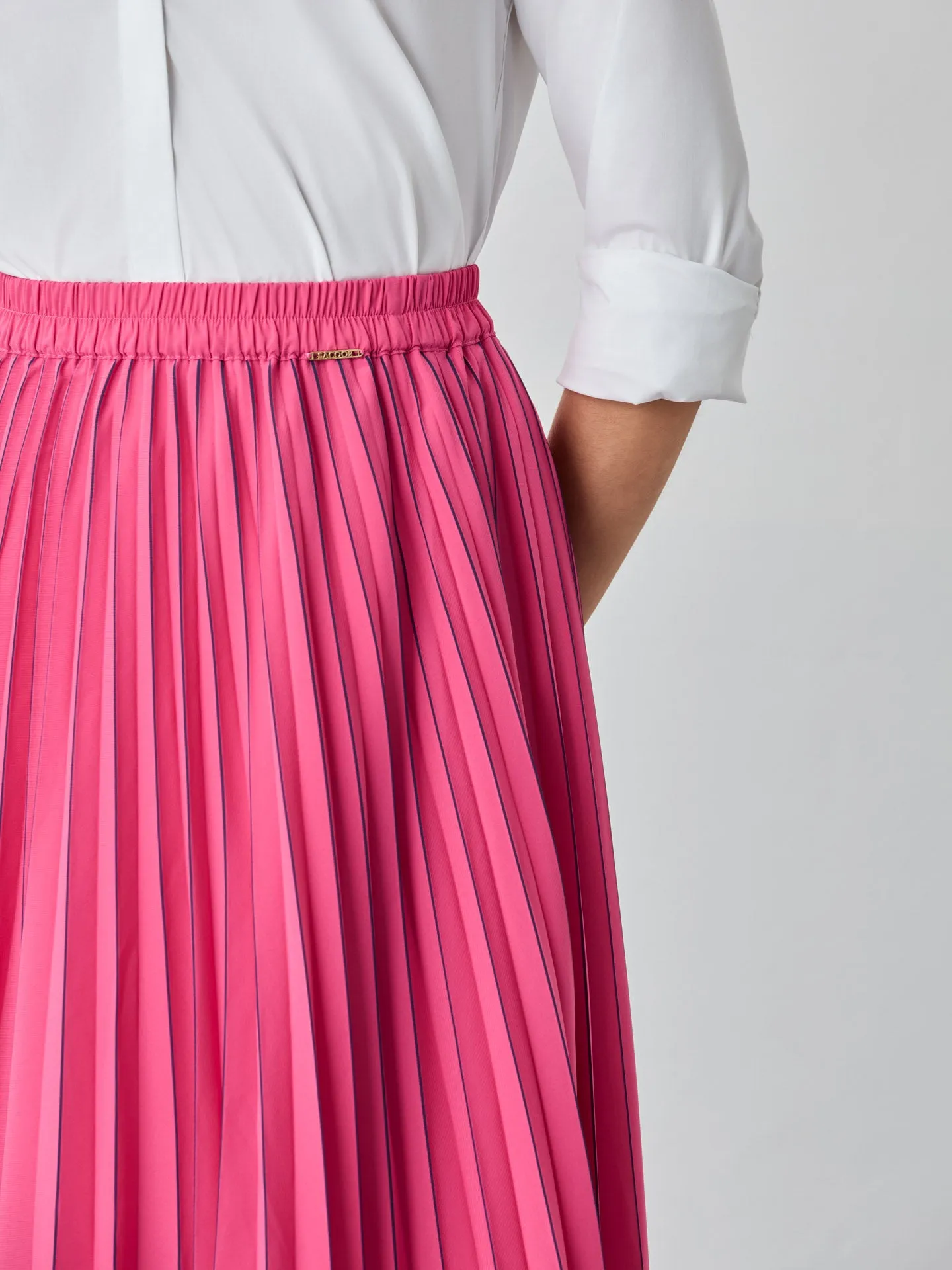 Pleated Skirt With Stripes