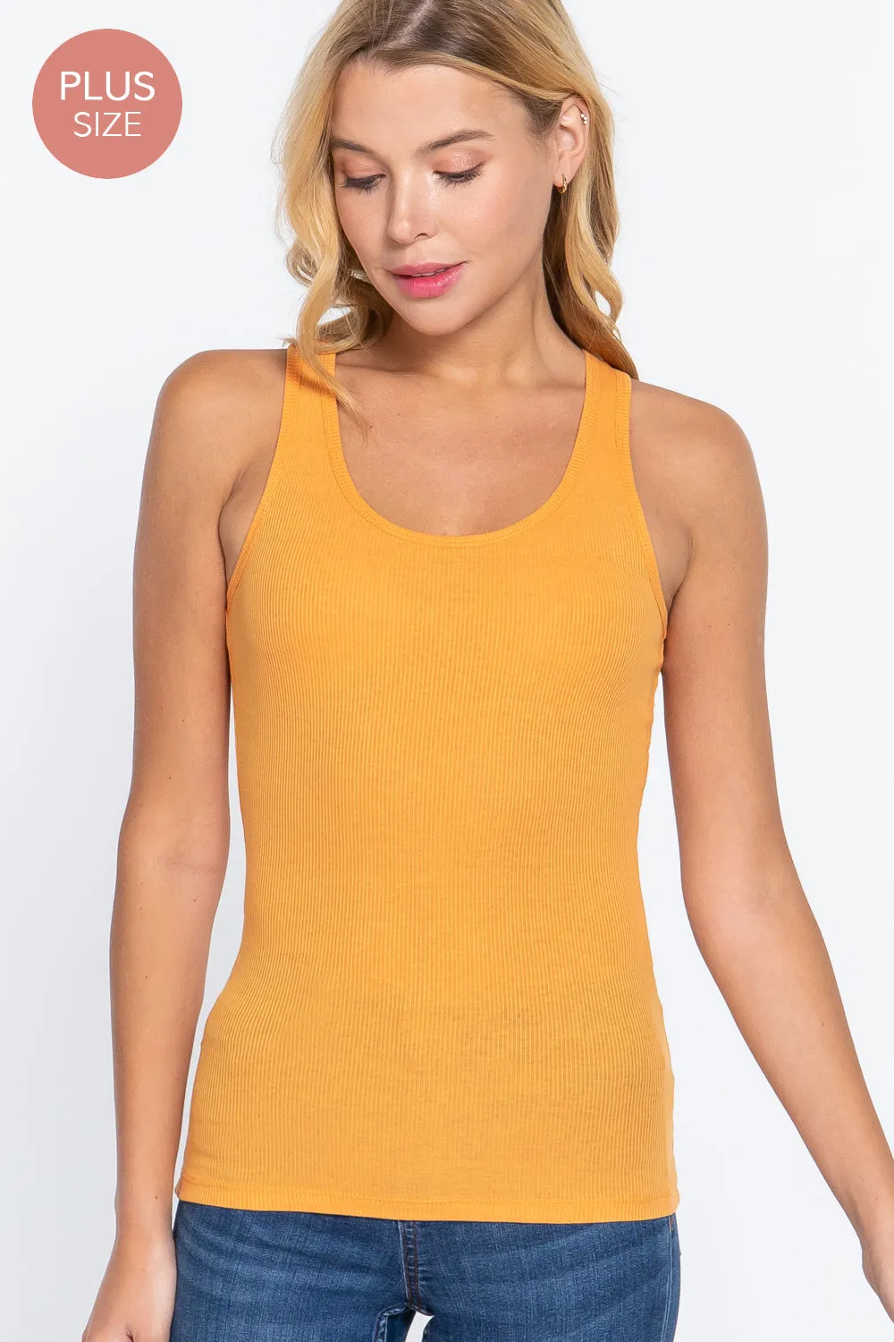 [PLUS] RACERBACK RIB TANK TOP