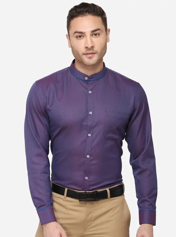 Purple Solid Slim Fit Formal Shirt | Greenfibre