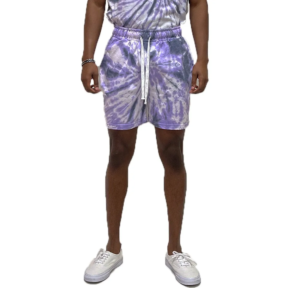 Purple Tie Dye Sweat Shorts